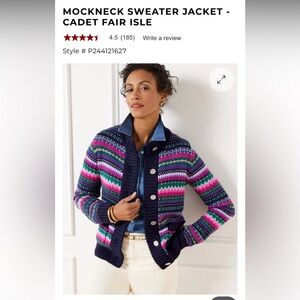 Talbots mock neck sweater jacket